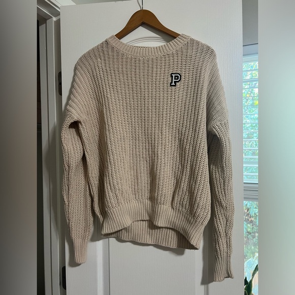 PINK Waffle Knit Sweater in Beige - Picture 1 of 4